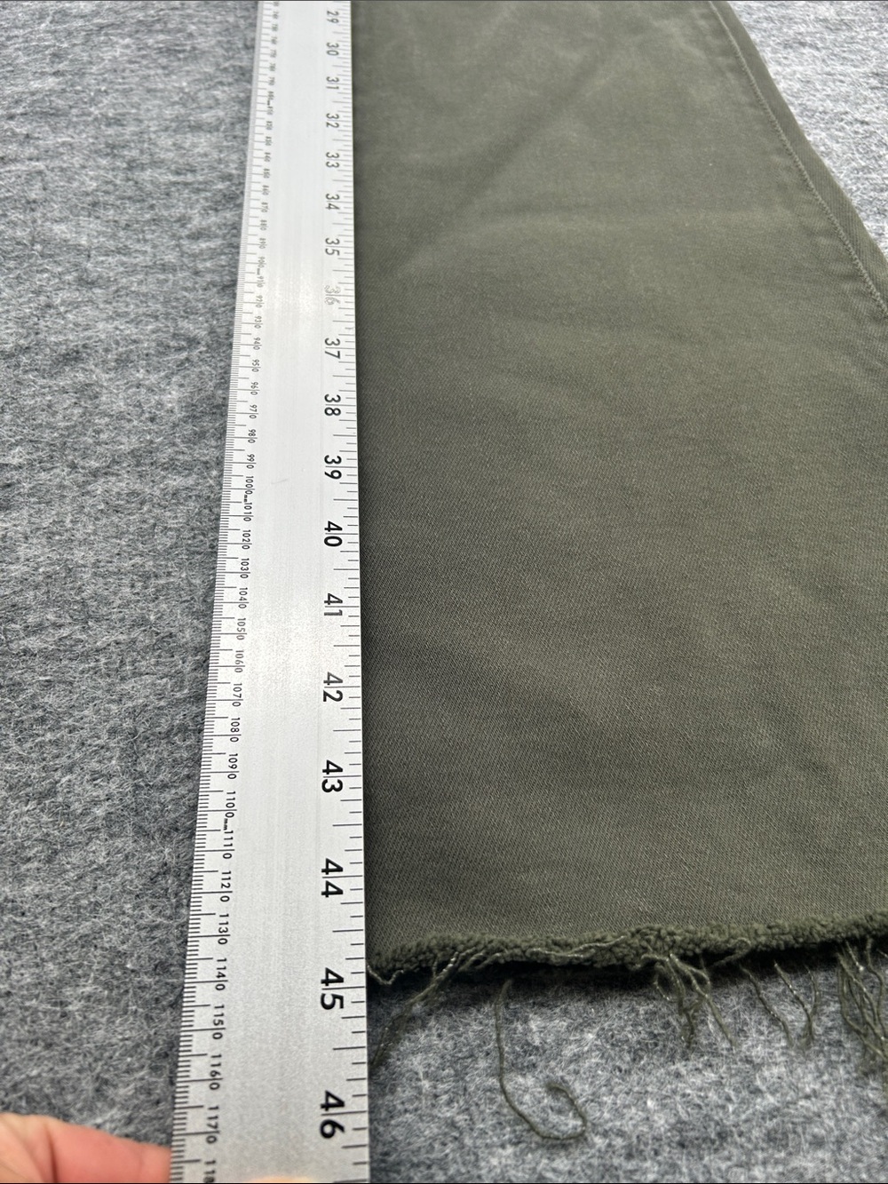 Cello Olive Green Denim Waistband Detail High Rise Flare Stretch Jean Size 7 - Picture 9 of 15